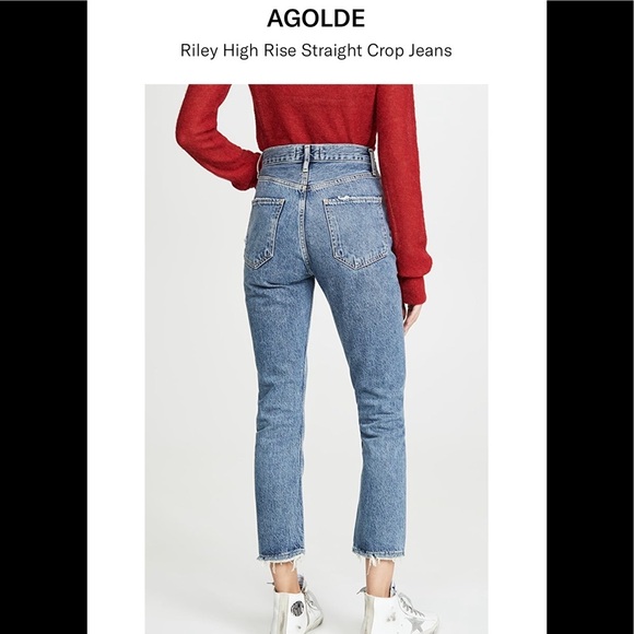 NWOT Agolde Riley High Rise Straight Crop Jeans Size 28 - Picture 3 of 16